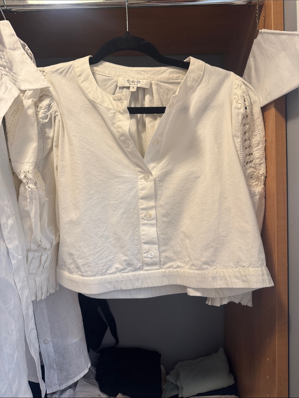 Sea New York cropped cotton blouse small